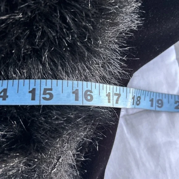 Betsey Johnson Penny Lane Coat Womens S Black Velvet Faux Fur Trim Y2K Glam - Picture 8 of 13